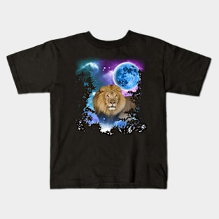 Lion MidNight Forest Kids T-Shirt